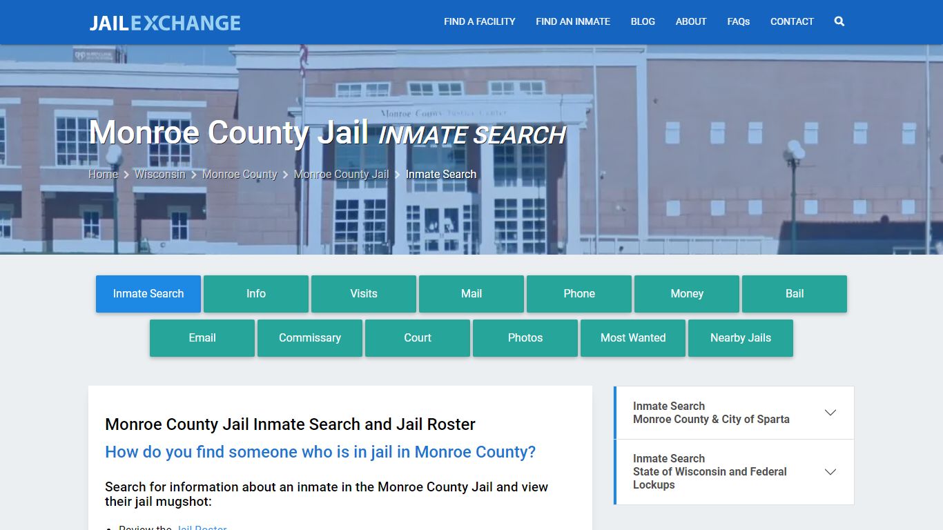 Inmate Search: Roster & Mugshots - Monroe County Jail, WI