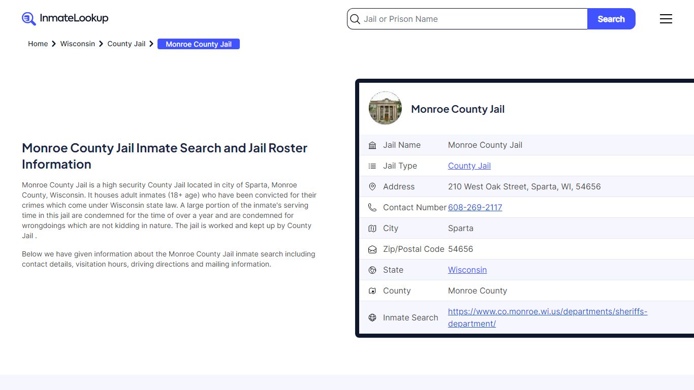 Monroe County Jail Inmate Search and Jail Roster Information